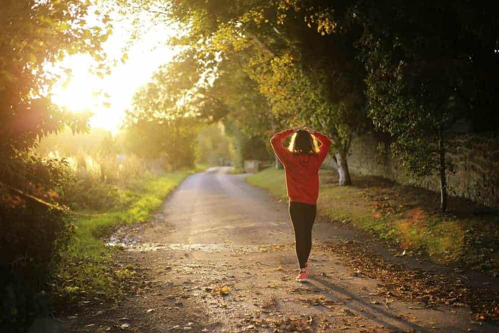 fit sein und lange leben Fit sein bis ins hohe Alter - frau im wald beim sport machen