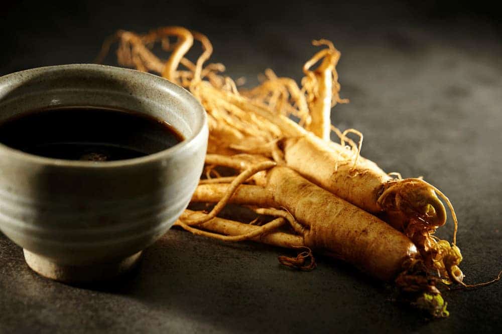 Ginseng Wurzel und Tee